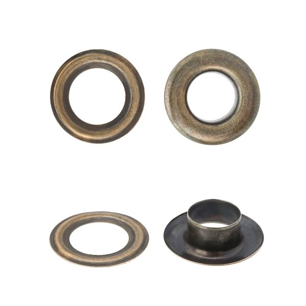 Люверсы металл ⌀9.2 мм, h=6.32 мм, (№24), металл, антик, ≈1000 шт