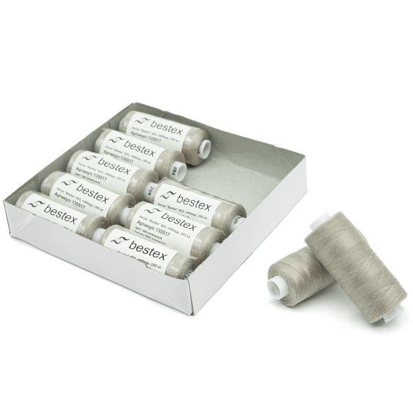 Нитки швейные бытовые Bestex 40/2, 365 м (400 ярд) / 10 кат., 264 пепельно-розовый