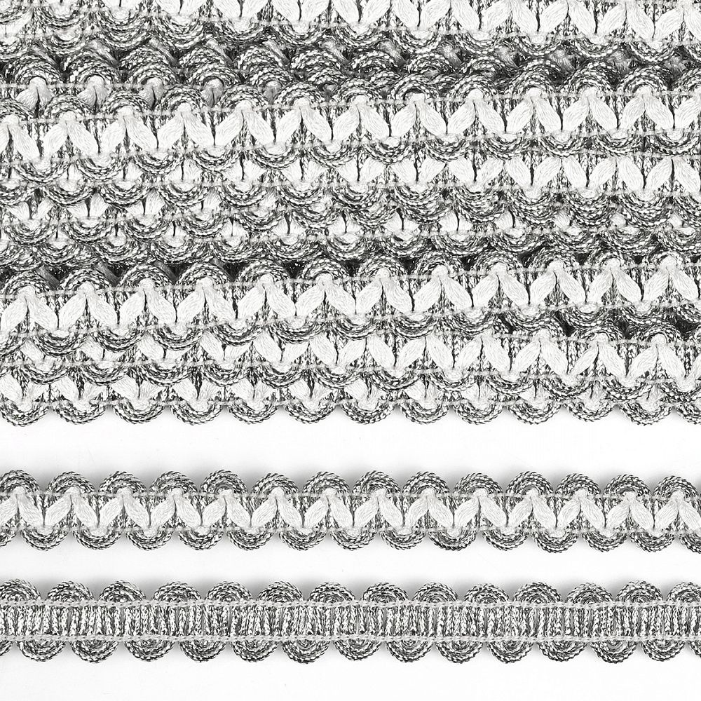 Тесьма отделочная 13 мм, 13-14061 цв.серебро уп.13.71м