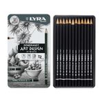Набор карандашей Art Design заточенные ассорти 12 шт, ассорти 6B-4H в металлической коробке, Lyra L1111120