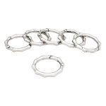 Карабин металл кольцо ⌀32 мм, декоративный, серебро (никель), MB_2231, 6 шт