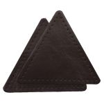 Заплатки пришивные из кожи, треугольник равносторонний 8см с перфорацией, 2 шт, 100% кожа, 03 темно-коричневый, 9126