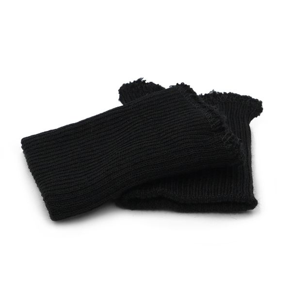 Манжеты трикотажные 6.5х9.5 см, 5 пар, тонкие, 2х2, 004 черный