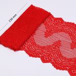 Кружево бельевое эластичное 230 мм / 10 м, 8036, цв.SD163 красный, Kruzhevo