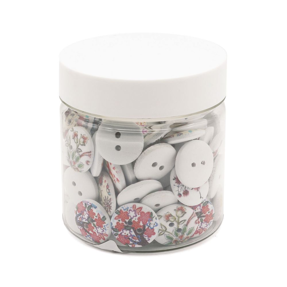 Украшения декоративные пуговицы деревянные Цветы №9, 15-18 мм, 100 шт