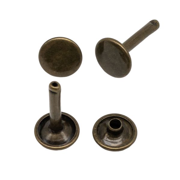 Хольнитены двухсторонние сумочные ⌀12 мм h-20 мм металл, латунь, 69593, 100 шт