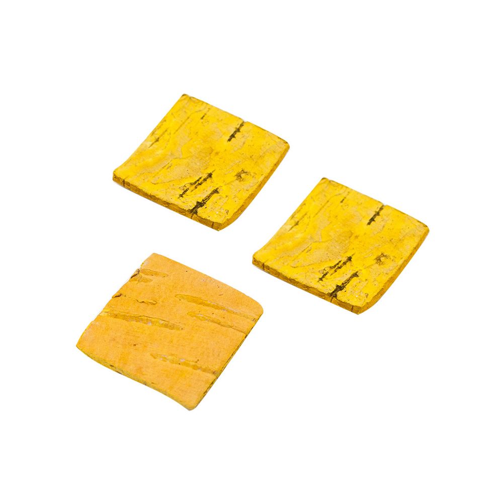 Декоративные элементы из коры дерева "Квадратики", 3см, 30 шт/уп, желтый