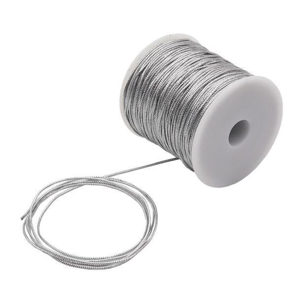 Шнур металлизированный ⌀1.0 мм / 100 метров, 0371-1000 серебро
