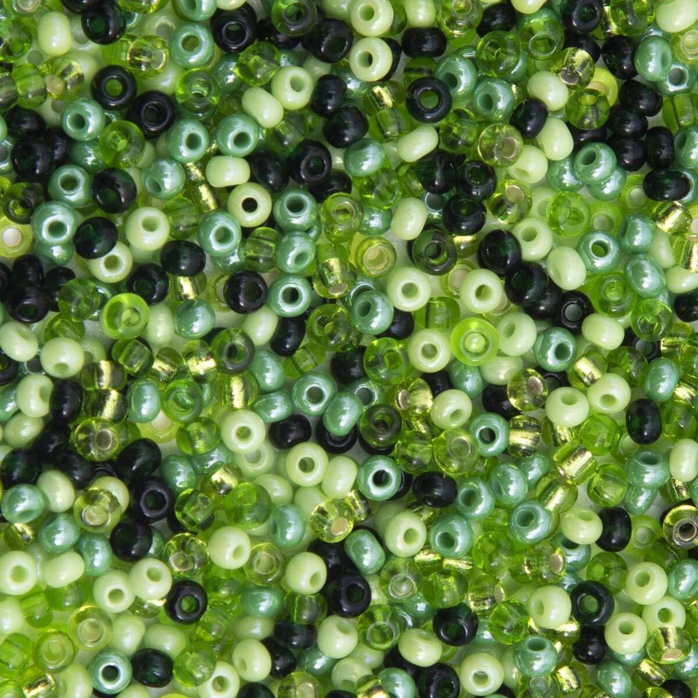 Набор бисера Preciosa 10/0 (2.3 мм), 20 г, 5 цветов, ассорти №6, зеленый