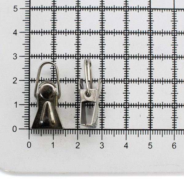 Зажим для штор 28 мм, металлический, никель, 60 шт