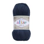Пряжа Alize (Ализе) Diva / уп.5 мот. по 100 г, 350м, 361 темно-синий A