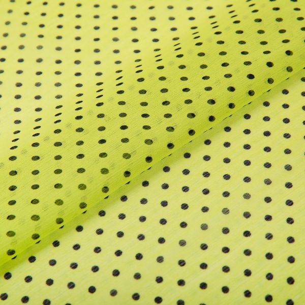 Ткань блузочная Chiffon 68 г/м², 200х147 см, 20 салатовый/ черный, Gamma PC-05