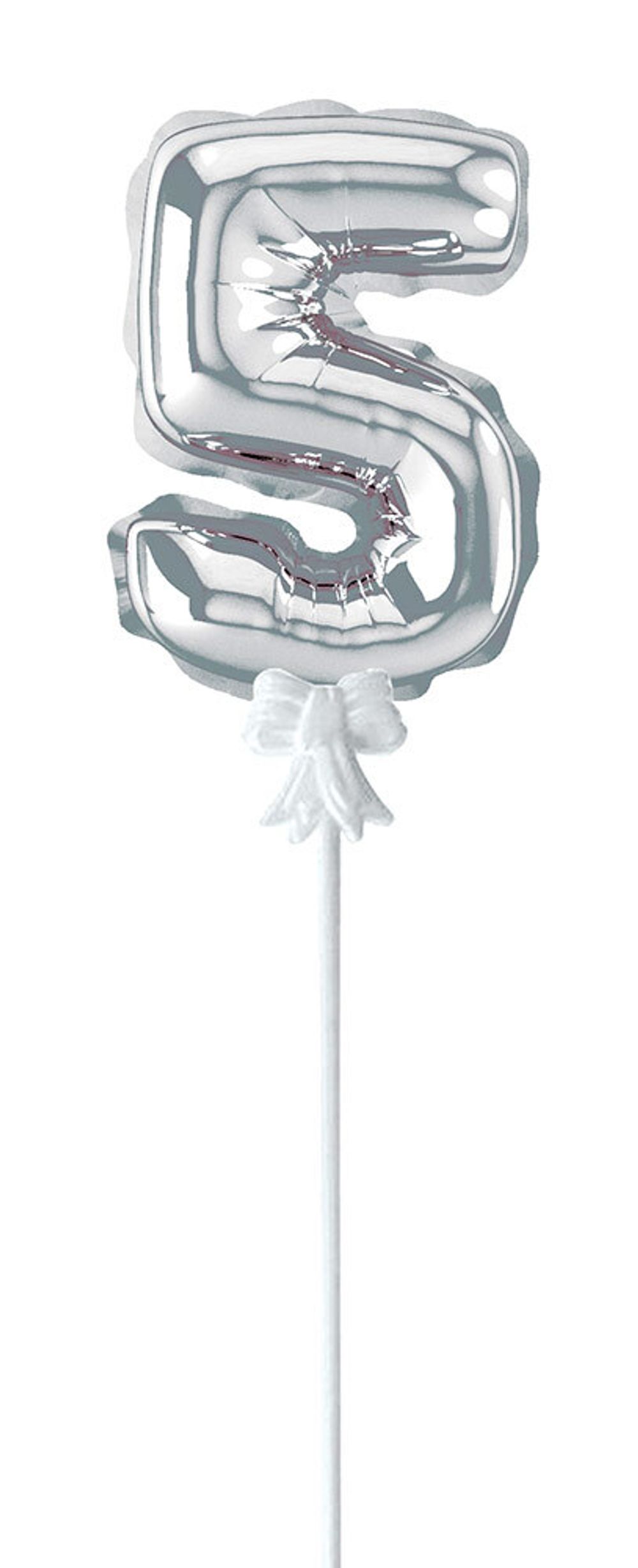 Шар самодув Цифра, 5 шт, 5, серебряная, Boomzee FBZ-04