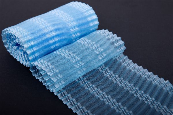 Лента капроновая (органза) 85.0 мм / 10±0.5 метров, для бантов, голубой, Gamma 1с92В