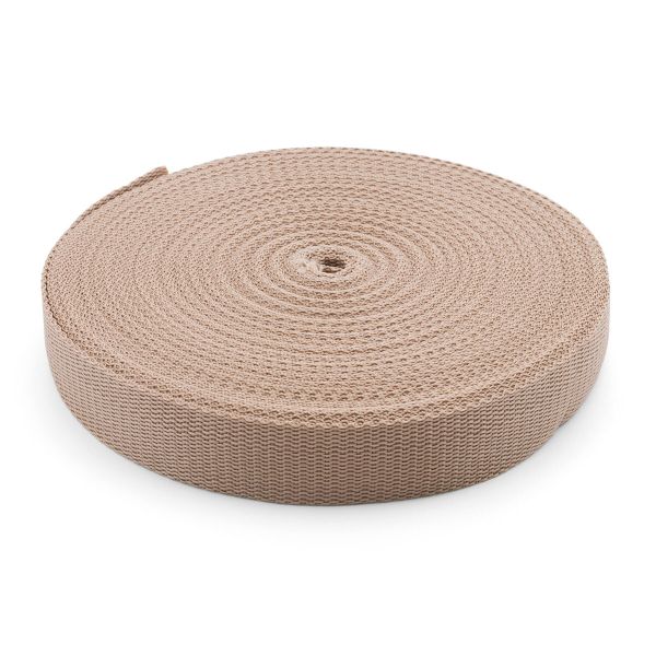 Стропа (ременная лента) 30 мм / 25 метров, толщ. 1.0 мм, [15.8 г/пог.м], 100% п/э, 24 кремовый