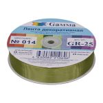 Лента репсовая (в рубчик) 25.0 мм / 45.5 метров, 014 мох, Gamma GR-25