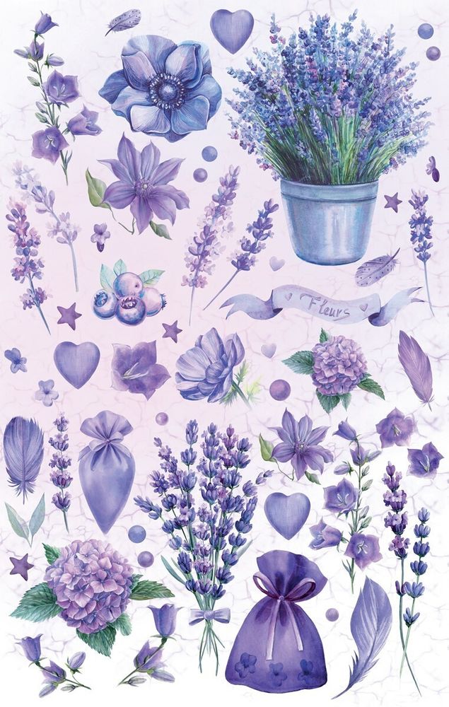Бумага рисовая 32х22 см, 0118 Лавандовый цвет, Love2art KPR/R