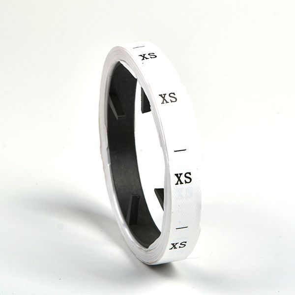 Этикетка-размерник п/э, размер XS белый 10х25 мм ТВ в рул. 300 шт