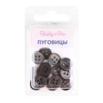 Пуговицы 4 прокола 18L, цв. т.коричневый Перламутр, 15 шт