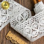 Кружево вязаное (тесьма) 50 мм / 10м, 6368 цв.02 белый, Kruzhevo