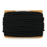 Шнур витой ⌀9.0 мм / 25 метров, вискоза, 103/30 черный