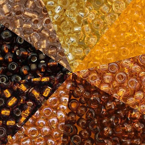 Набор бисера Preciosa №37, 50 г (10 цв. по 5 г), (№10/0 = ⌀2.3 мм)