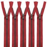 Молния трактор Arta Т6 (6 мм) 1 зам., разъем., 70 см, Noir, цв. 008 красный / 1000 брунит, уп.5 шт