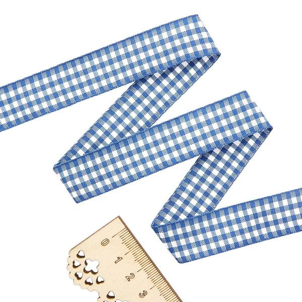 Лента Шотландка, 15.0 мм / 25 м (синий/белый), С3723