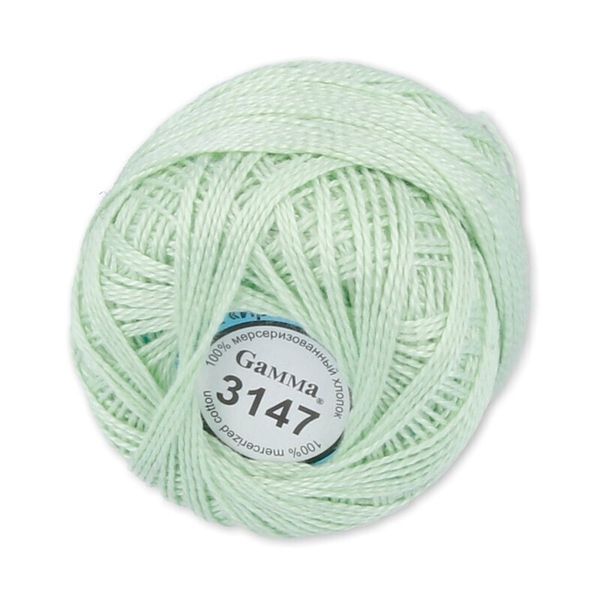Пряжа нитки Ирис / уп.10 мот. по 10г, 82м, 3147 бл.салатовый, Gamma