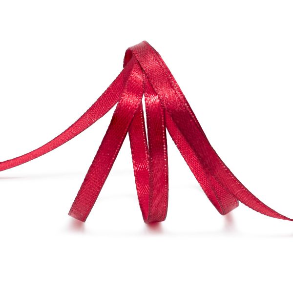 Лента атласная 1-сторонняя 6.0 мм / 22.86±1 метров, 028 т.красный, Globus