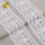 Кружево вязаное (тесьма) 60 мм / 10 метров, D1011, тонкая нить, цв.01 белый, Kruzhevo