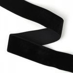 Лента бархатная (тесьма) эластичная 25.0 мм / 22.86±1 метров, арт.EL25VR03 нейлон цв.черный