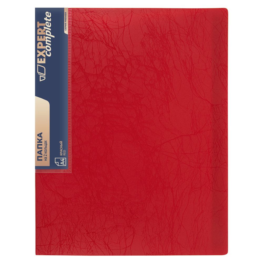 Папка на 2 О-кольцах A4 700 мкм 25 мм, волокно, 4 шт, d-20 мм, красный new EC211330004, Expert Complete