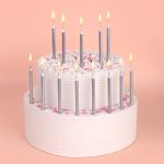 Набор свечей для торта 28.8 г 0.5 см, 12х24 шт, 02_под серебро, Boomzee BCD-41