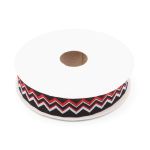 Лента (тесьма) жаккардовая 20.0 мм / 10±0.5 метров, Зигзаг 20278 V1 черный/красный