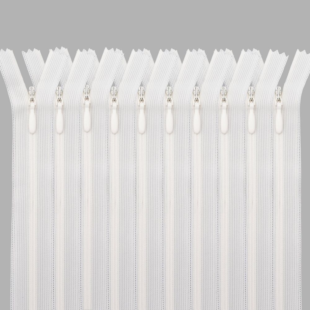 Молния потайная (скрытая) Т3 (3 мм) 1 зам., н/раз., 20 см, молочный, 31217 / 20, 10 шт