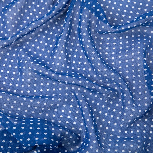 Ткань блузочная Chiffon 68 г/м², 200х147 см, 17 синий/ белый, Gamma PC-05