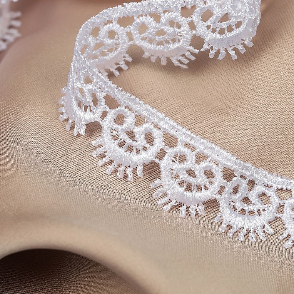 Кружево гипюр (плетёное) 16 мм, TR.1063, 01 белый, 12м, Kruzhevo