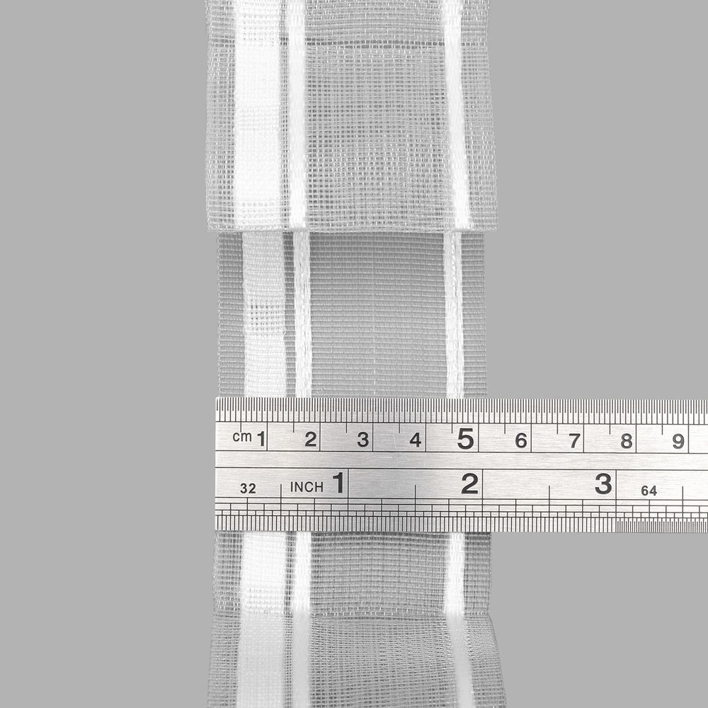 Лента (тесьма) шторная: сборка бантовая (1:2.5) 55 мм / 50 метров