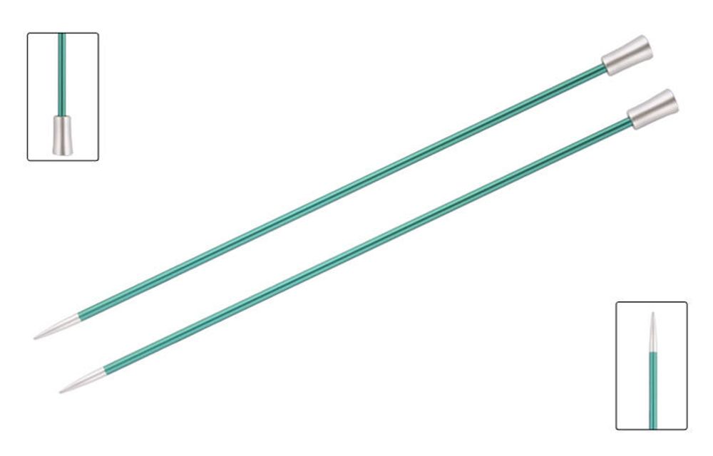 Спицы прямые Knit Pro Zing ⌀8 мм, 35 см, 47306