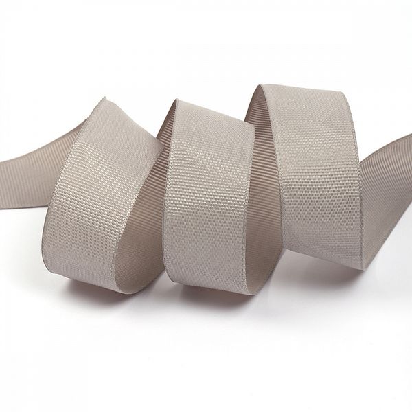 Лента репсовая (в рубчик) 25.0 мм, 012 (096) серый, уп. 27,4м