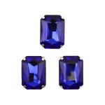 Хрустальные стразы в цапах прямоугольные (серебро) сапфир 13х18мм, 3 штук Astra&Craft, ПЦ009НН1318