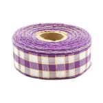 Лента Шотландка с люрексом 30 / 25м (сирень/белый), С3301Г17