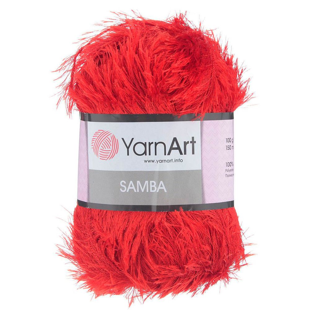 Пряжа YarnArt (ЯрнАрт) Samba травка / уп.5 мот. по 100 г, 150м, 156 алый