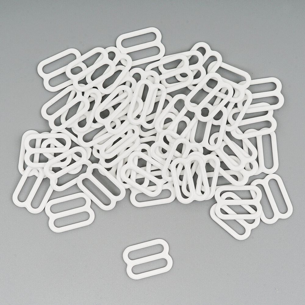 Рамки-регуляторы для бюстгальтера металл 12.0 мм, 50 шт, белый