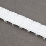 Лента (тесьма) шторная: сборка параллельная (1:2) 25 мм / 50 метров, (2 шнура) для велкро, белый, С0(1/2)5