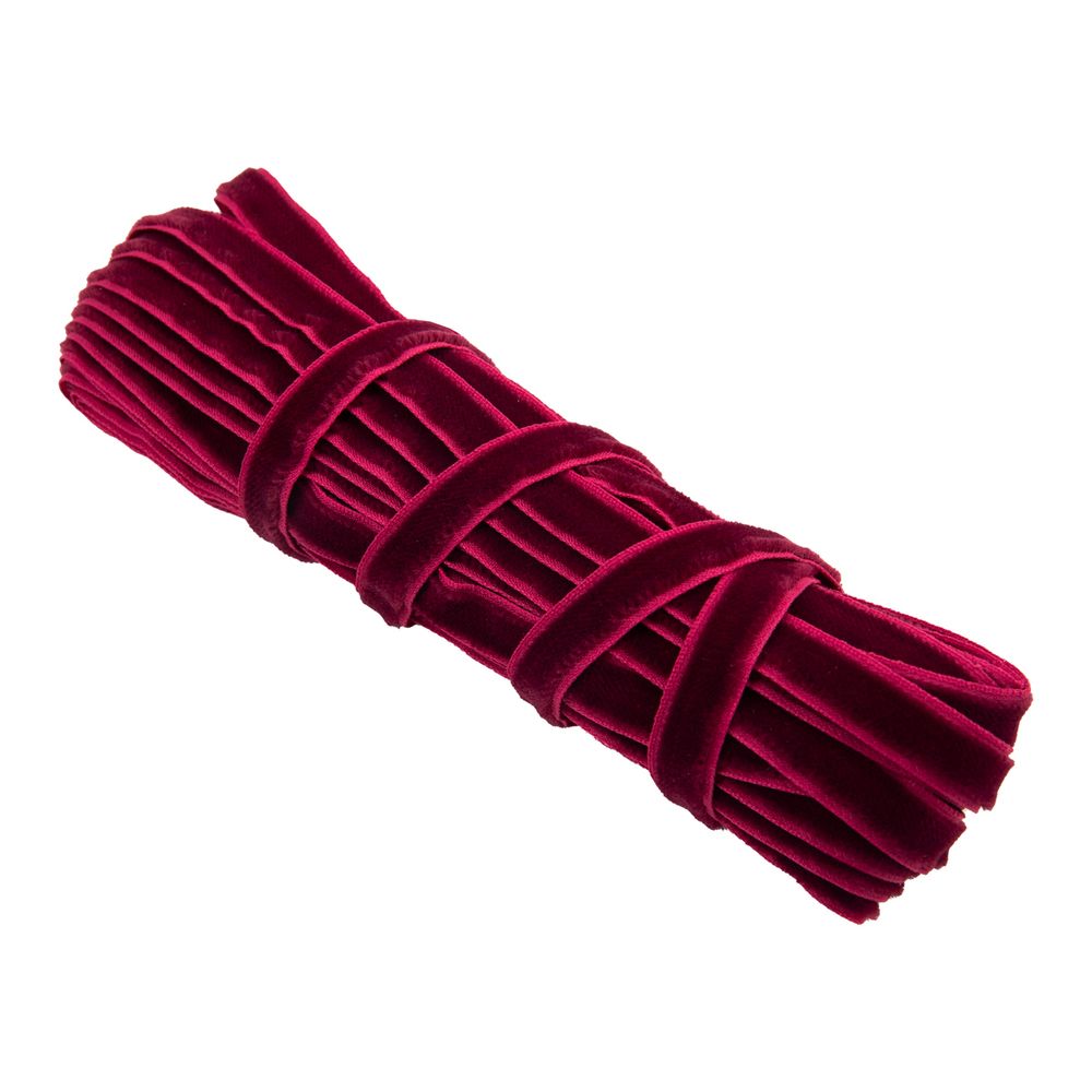 Лента бархатная (тесьма) 9-11.0 мм / 10±0.5 метров, св. бордовый, Blitz С3574Г17