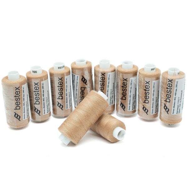 Нитки швейные бытовые Bestex 40/2, 365 м (400 ярд) / 10 кат., 166 бледно-персиковый