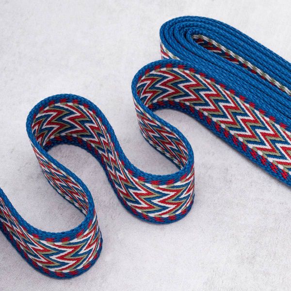 Стропа (ременная лента) 38 мм / 3 метра, [41.33 г/пог.м], с принтом, T0404 синий/белый/красный, 3Al362