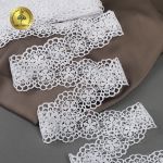 Кружево гипюр (плетёное) 35 мм, матовая нить TBY.2506, цв.01 белый уп.13.71м, Kruzhevo